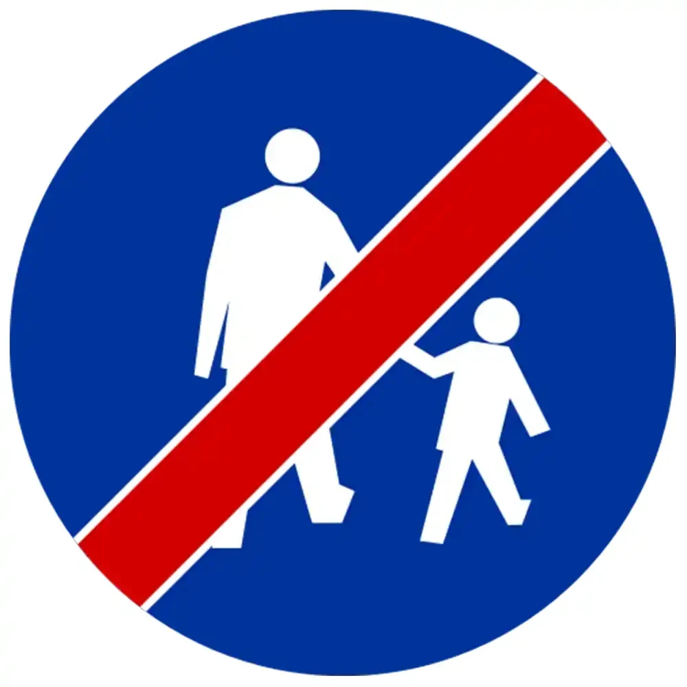 Znak drogowy C-16A - koniec drogi dla pieszych - folia odblaskowa I generacji - 800 mm - sklep drogowy Widrog.webp