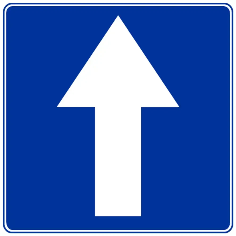 Znak drogowy D-3 - droga jednokierunkowa - folia odblaskowa I generacji - 900 x 900 mm - sklep drogowy Widrog.webp