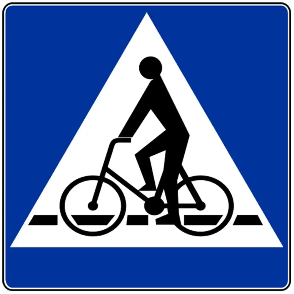Znak drogowy D-6A - przejazd dla rowerow - folia odblaskowa I generacji - 900 x 900 mm - sklep drogowy Widrog.webp