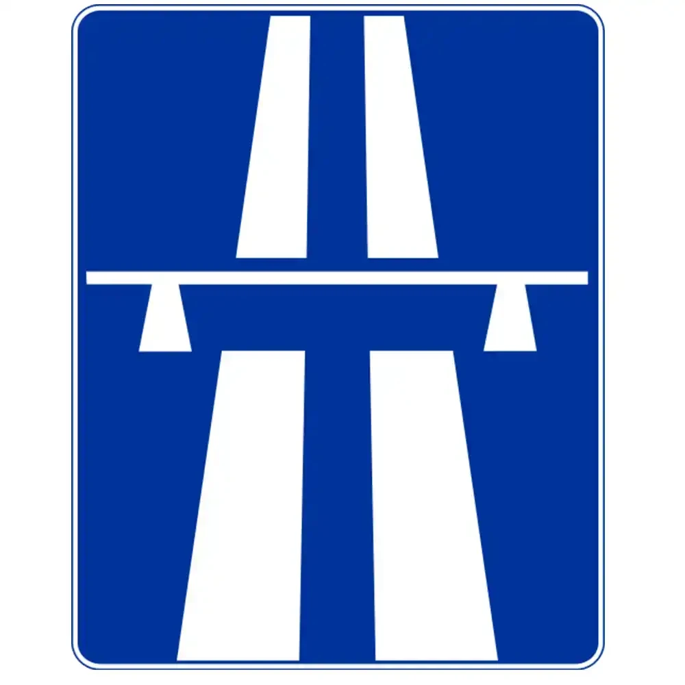 Znak drogowy D-9 - autostrada - folia odblaskowa I generacji - 900 x 1125 mm - sklep drogowy Widrog.webp