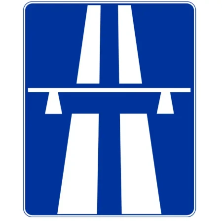 Znak drogowy D-9 - autostrada - folia odblaskowa I generacji - 900 x 1125 mm - sklep drogowy Widrog.webp