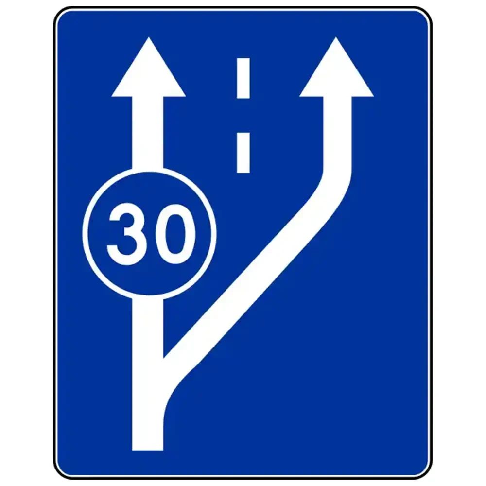 Znak drogowy D-13 - początek pasa ruchu powolnego - folia odblaskowa I generacji - 900 x 1125 mm - sklep drogowy Widrog.webp