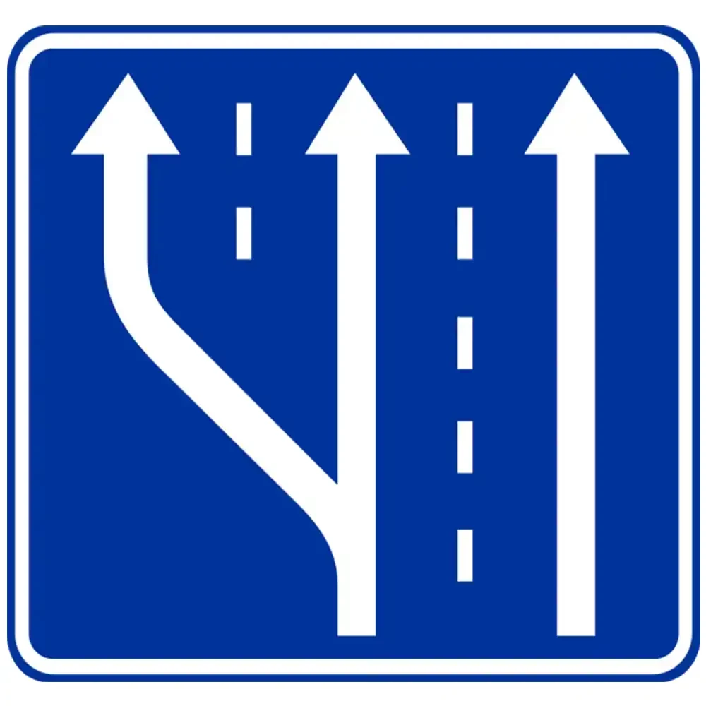 Znak drogowy D-13A - początek pasa ruchu - folia odblaskowa I generacji - 900 x 1125 mm - sklep drogowy Widrog.webp