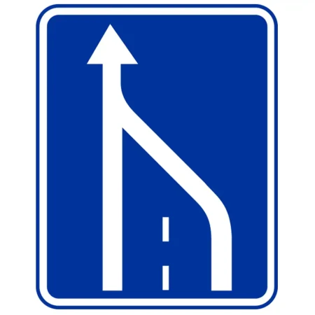 Znak drogowy D-14 - koniec pasa ruchu - folia odblaskowa I generacji - 900 x 1125 mm - sklep drogowy Widrog.webp