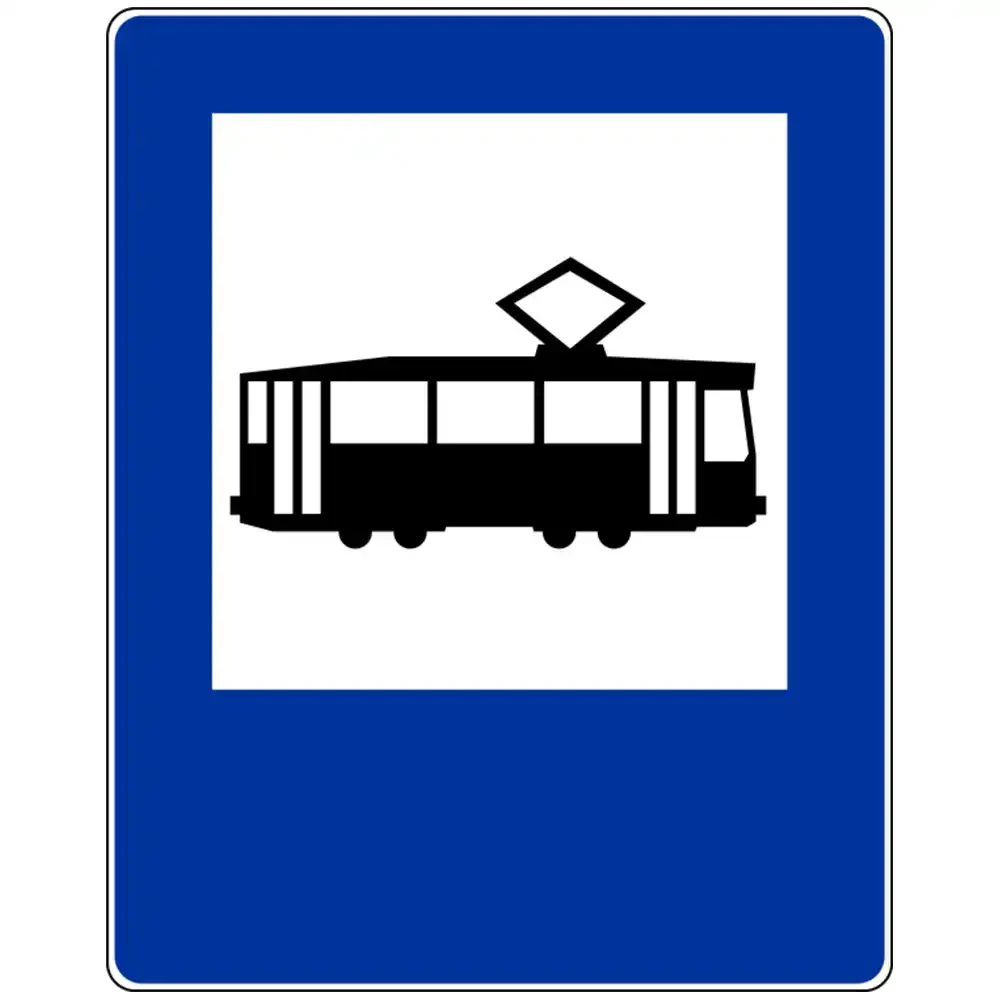 Znak drogowy D-17 - przystanek tramwajowy - folia odblaskowa I generacji - 900 x 1125 mm - sklep drogowy Widrog.webp