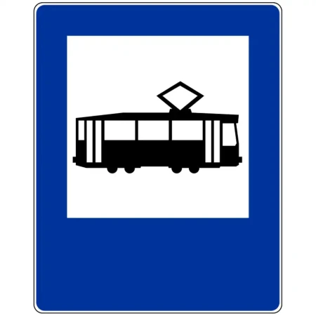 Znak drogowy D-17 - przystanek tramwajowy - folia odblaskowa I generacji - 900 x 1125 mm - sklep drogowy Widrog.webp