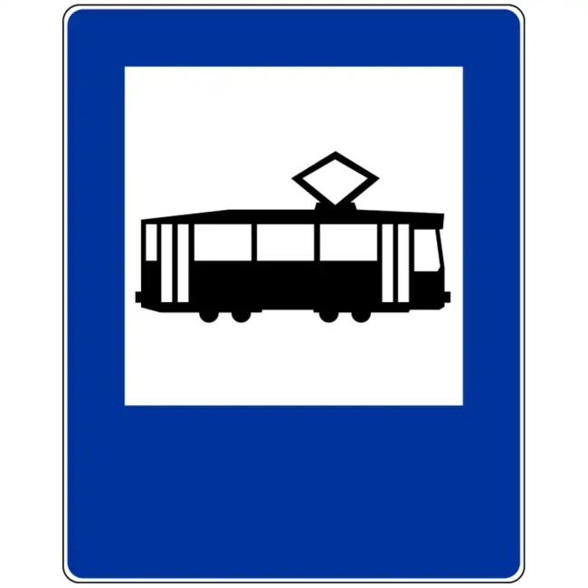 Znak drogowy D-17 - przystanek tramwajowy - folia odblaskowa I generacji - 900 x 1125 mm - sklep drogowy Widrog.webp