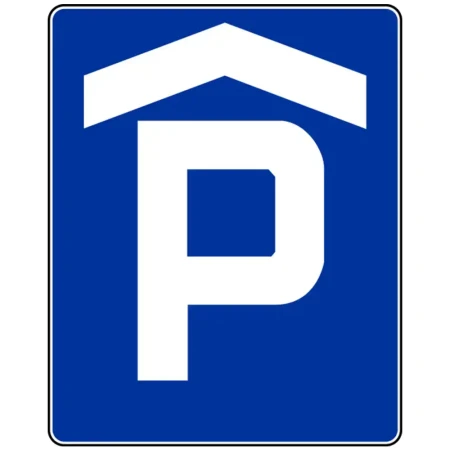 Znak drogowy D-18B - parking zadaszony - folia odblaskowa I generacji - 900 x 1125 mm - sklep drogowy Widrog.webp