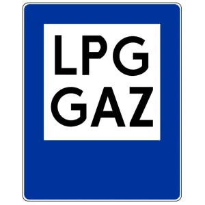 Znak drogowy D-23A - stacja z LPG - folia I generacji - 1500x1200 mm