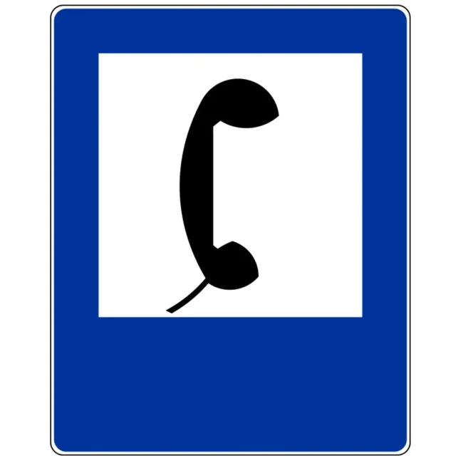 Znak drogowy D-24 - telefon - folia odblaskowa I generacji - 900 x 1125 mm - sklep drogowy Widrog.webp