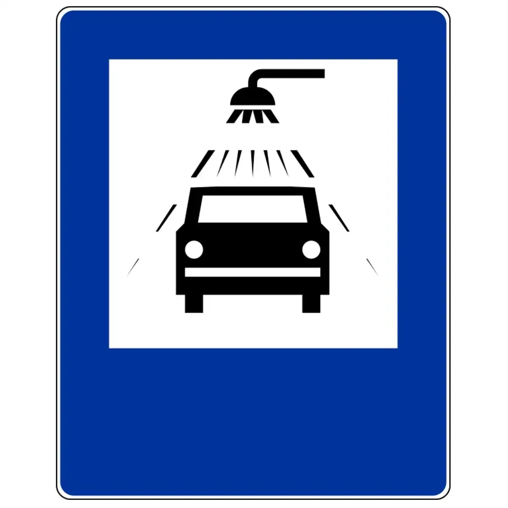 Znak drogowy D-26B - myjnia - folia odblaskowa I generacji - 900 x 1125 mm - sklep drogowy Widrog.webp