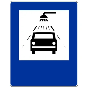 Znak drogowy D-26B - myjnia - folia I generacji - 1500x1200 mm