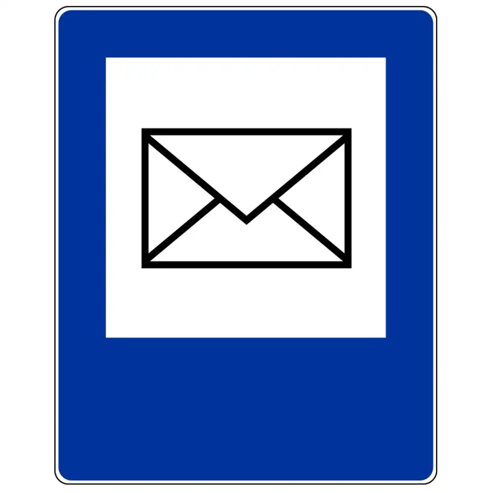 Znak drogowy D-25 - poczta - folia odblaskowa I generacji - 900 x 1125 mm - sklep drogowy Widrog.webp