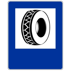 Znak drogowy D-26A - wulkanizacja - folia I generacji - 900x1125 mm