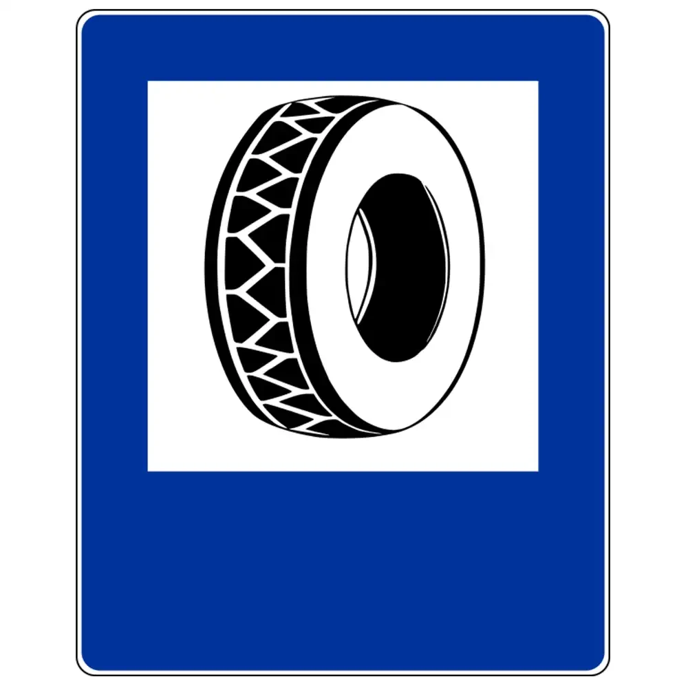 Znak drogowy D-26A - wulkanizacja - folia odblaskowa I generacji - 1500 x 1200 mm - sklep drogowy Widrog.webp