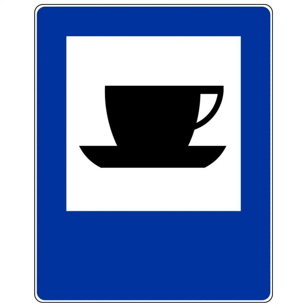 Znak drogowy D-27 - bufet lub kawiarnia - folia odblaskowa I generacji - 1500 x 1200 mm - sklep drogowy Widrog.webp