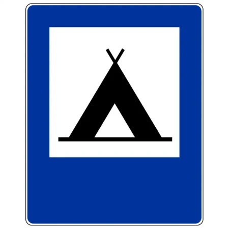 Znak drogowy D-30 - obozowisko, camping - folia odblaskowa I generacji - 900 x 1125 mm - sklep drogowy Widrog.webp