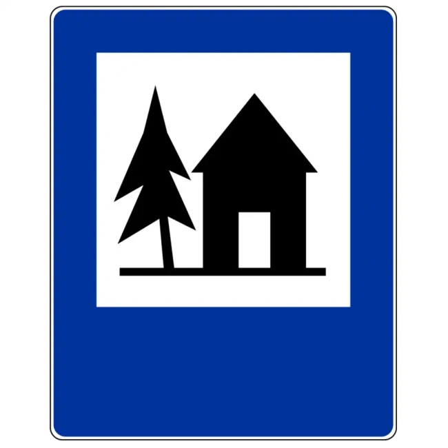 Znak drogowy D-33 - schronisko mlodziezowe - folia odblaskowa I generacji - 600 x 750 mm - sklep drogowy Widrog.webp