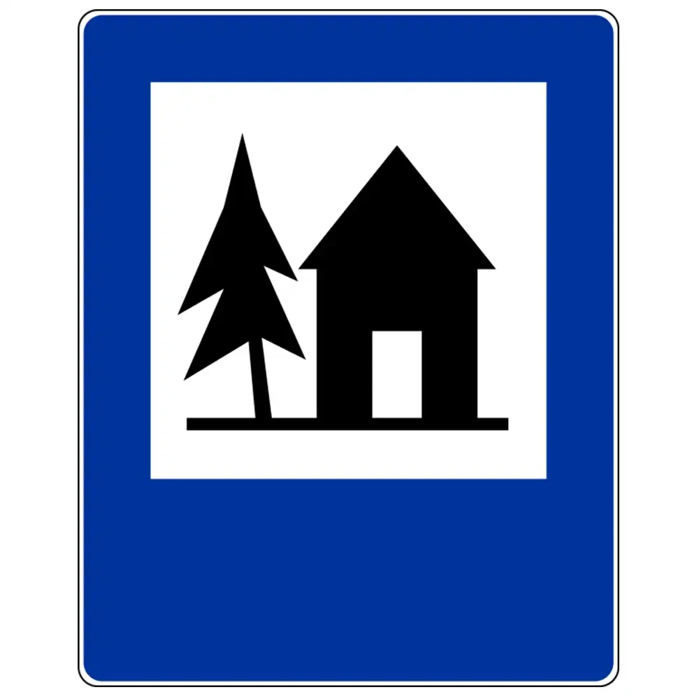 Znak drogowy D-33 - schronisko mlodziezowe - folia odblaskowa I generacji - 900 x 1125 mm - sklep drogowy Widrog.webp