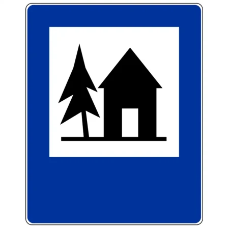Znak drogowy D-33 - schronisko mlodziezowe - folia odblaskowa I generacji - 900 x 1125 mm - sklep drogowy Widrog.webp