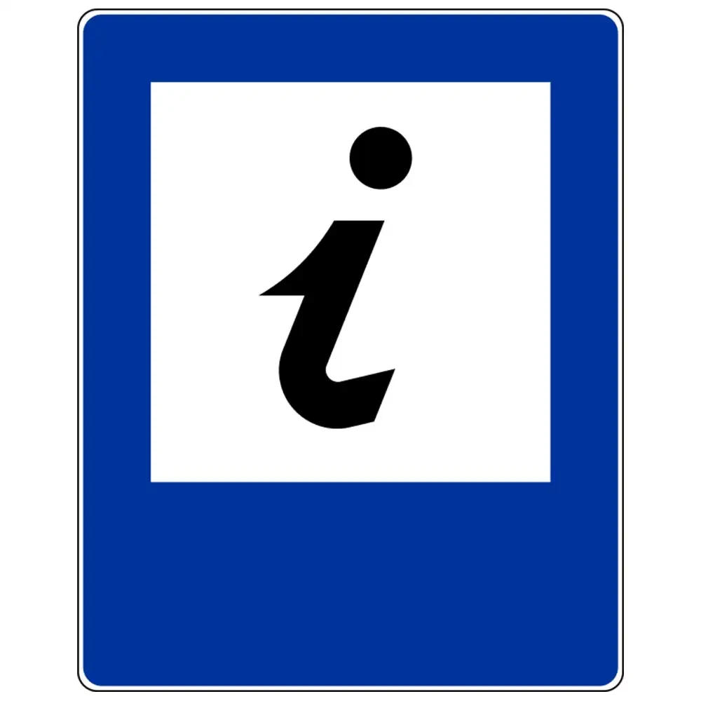 Znak drogowy D-34 - punkt informacji turystycznej - folia odblaskowa I generacji - 1500 x 1200 mm - sklep drogowy Widrog.webp