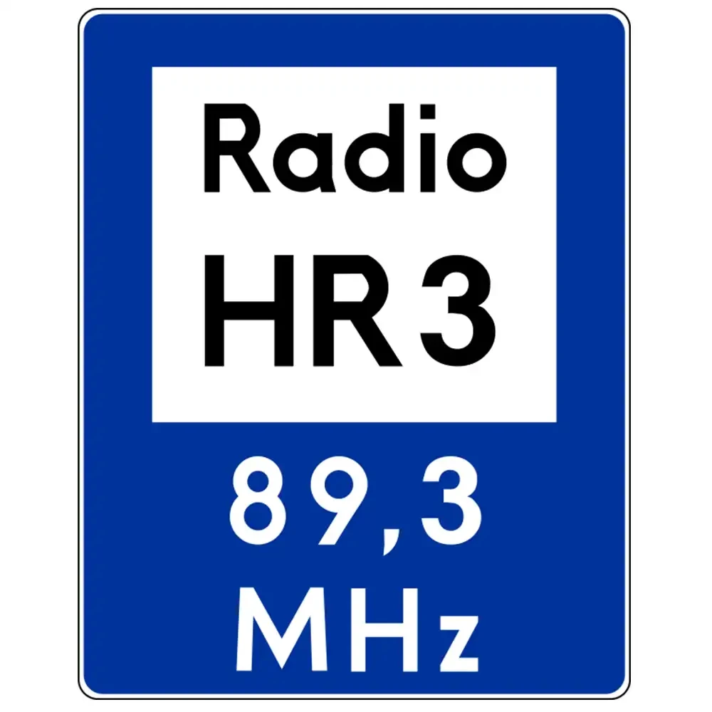 Znak drogowy D-34A - informacja radiowa o ruchu drogowym - folia odblaskowa I generacji - 900 x 1125 mm - sklep drogowy Widrog.webp