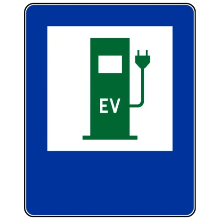 Znak drogowy D-23c - stacja ładowania pojazdów elektrycznych - folia odblaskowa I generacji - 600x750 mm - sklep drogowy Widrog.webp