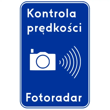 Znak drogowy D-51 - automatyczna kontrola prędkosci - folia odblaskowa I generacji - 600x750 mm - sklep drogowy Widrog.webp