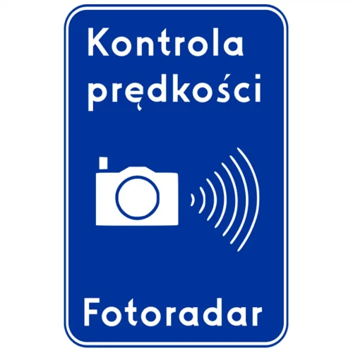 Znak drogowy D-51 - automatyczna kontrola prędkości - folia I generacji - 600x750 mm