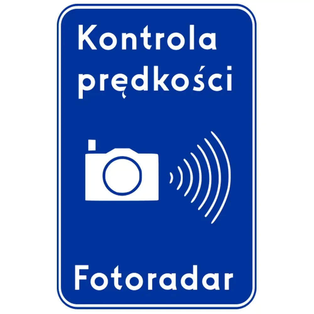 Znak drogowy D-51 - automatyczna kontrola prędkosci - folia odblaskowa I generacji - 1500x1200 mm - sklep drogowy Widrog.webp