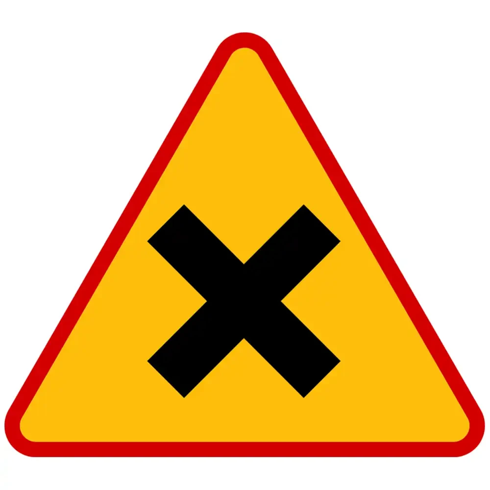 Znak drogowy A- 5 - skrzyzowanie drog - folia II generacji.webp