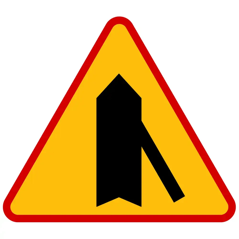 Znak drogowy A- 6D - wlot drogi jednokierunkowej z prawej strony - folia II generacji.webp