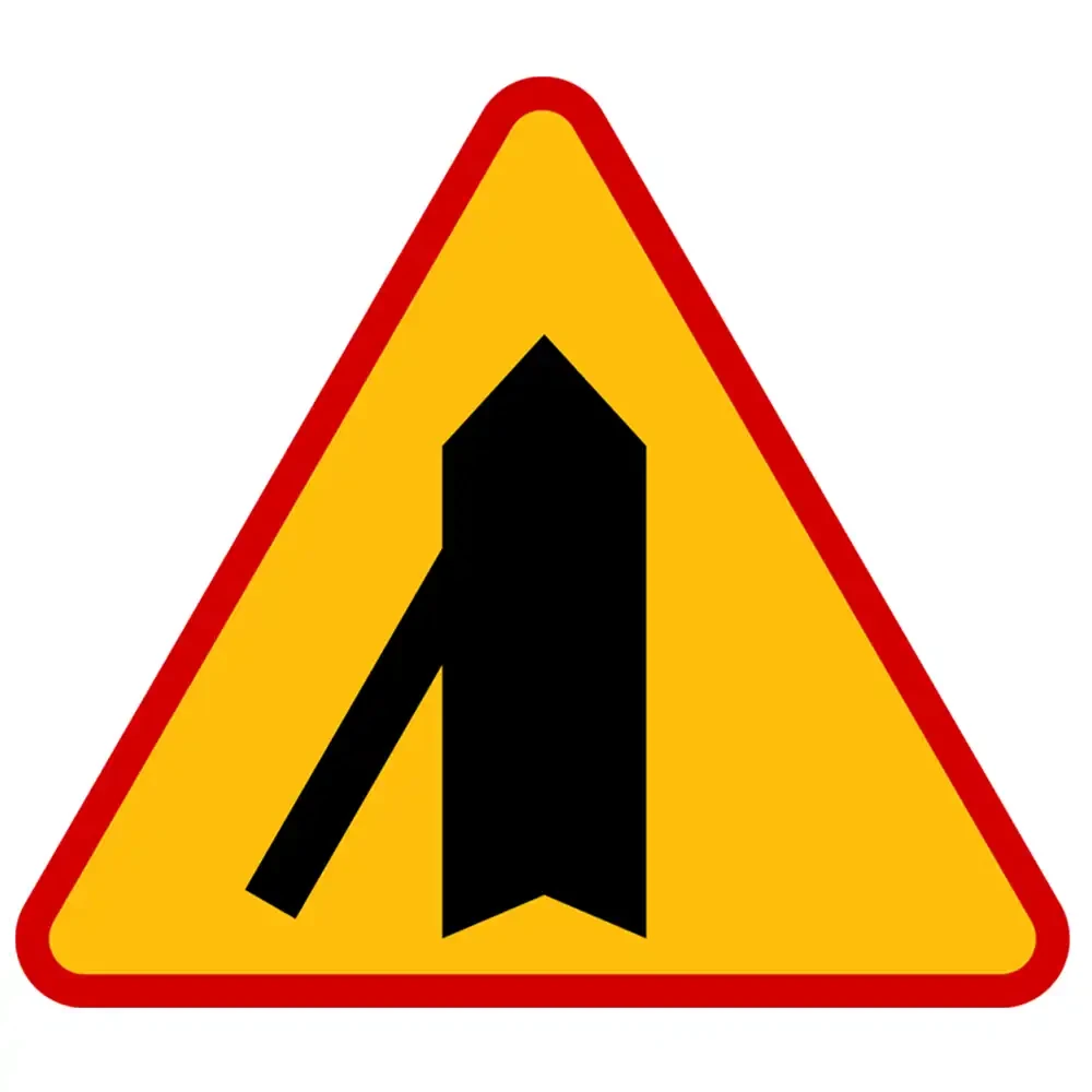 Znak drogowy A- 6E - wlot drogi jednokierunkowej z lewej strony - folia II generacji.webp