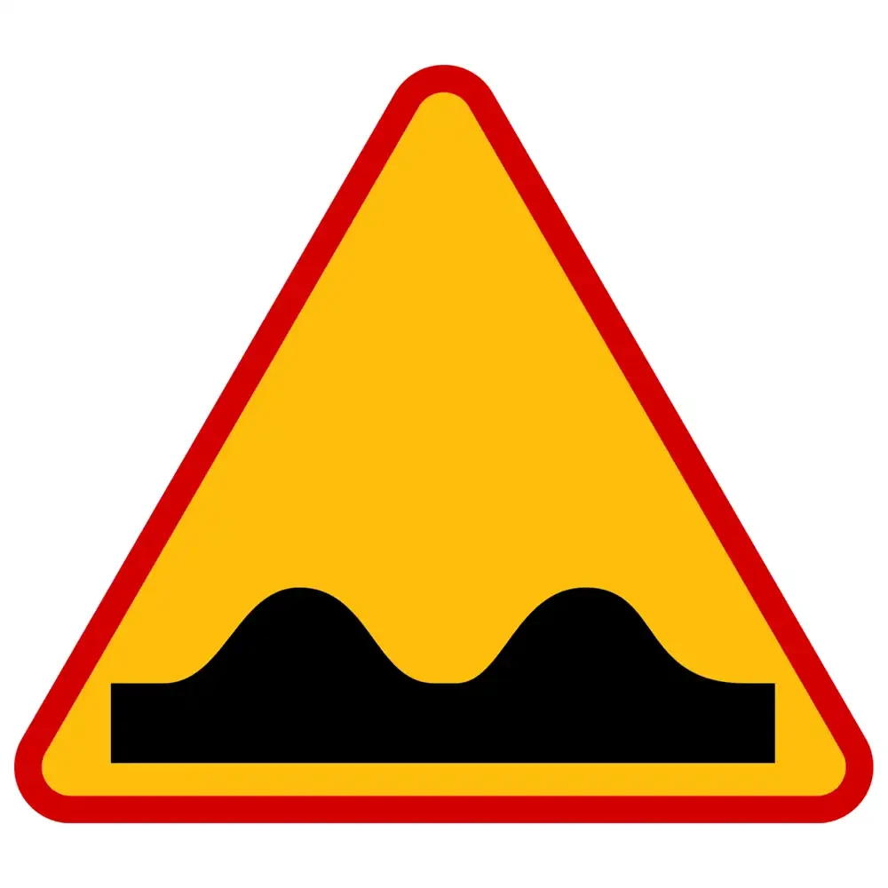 Znak drogowy A-11 - nierowna droga - folia II generacji.webp