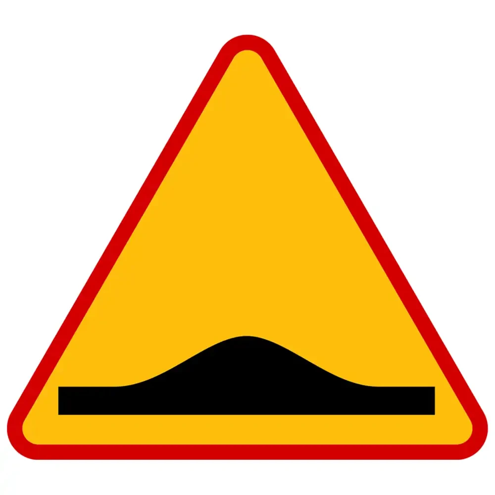 Znak Drogowy A-11a Próg Zwalniający 900 mm folia odblaskowa II generacji. Znak ostrzegawczy do oznakowania progów zwalniających. Wykonany z ocynkowanej stali, w pełni zgodny z normami. Niezbędny element bezpieczeństwa ruchu drogowego