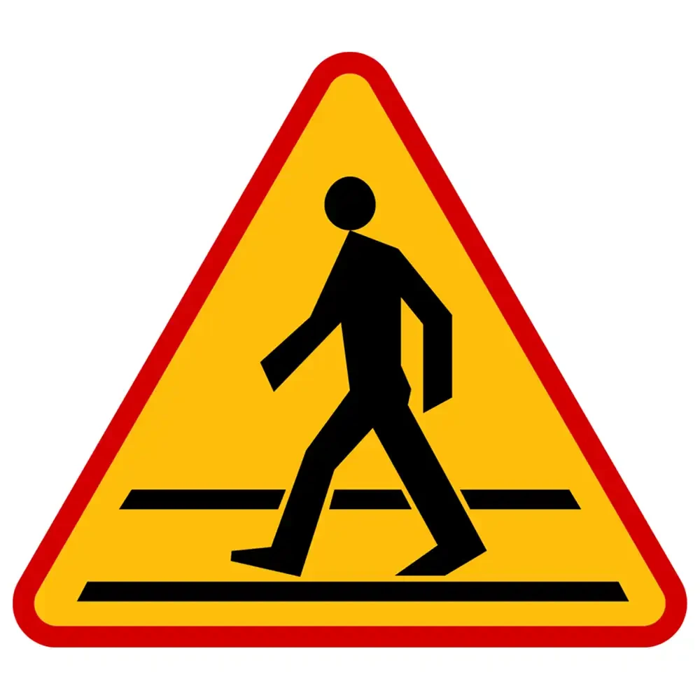 Znak drogowy A-16 - przejscie dla pieszych - folia II generacji.webp