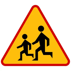Znak drogowy A-17 - uwaga dzieci - 1200 mm - folia II generacji