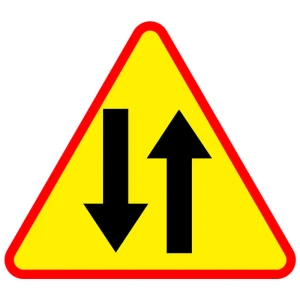 Znak drogowy A-20 - odcinek jezdni dwukierunkowy - 600 mm - folia II generacji