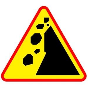 Znak drogowy A-25 - odłamki skalne - 1200 mm - folia II generacji