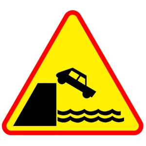 Znak drogowy A-27 - nabrzeże lub brzeg rzeki - 1200 mm - folia II generacji 