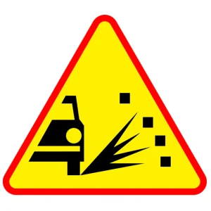 Znak drogowy A-28 - sypki żwir - 1050 mm - folia II generacji
