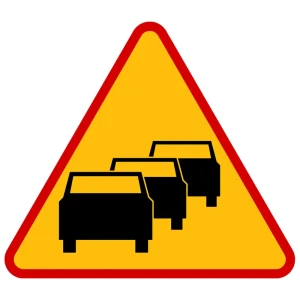 Znak drogowy A-33 - zator drogowy - 900 mm - folia II generacji