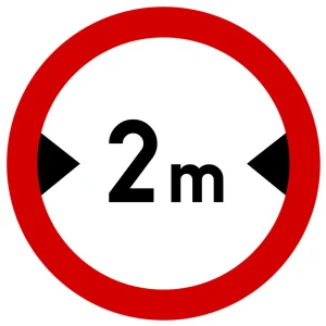 Znak drogowy B-15 - zakaz wjazdu pojazdów o szerokości ponad ... m - 400 m - folia II generacji