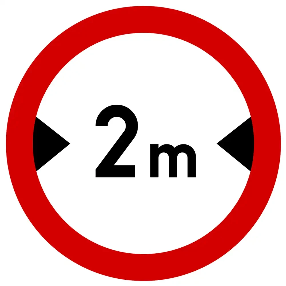 Znak drogowy B-15 - zakaz wjazdu pojazdow o szerokosci ponad ... m - folia II generacji.webp