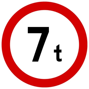 Znak drogowy B-18 - zakaz wjazdu pojazdów o masie ponad ... t - 1000 mm - folia II generacji