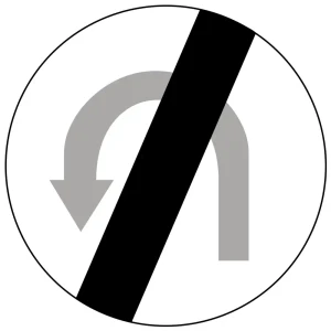 Znak drogowy B-24 - koniec zakazu zawracania - 800 mm - folia II generacji