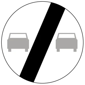 Znak drogowy B-27 - koniec zakazu wyprzedzania - 800 mm - folia II generacji