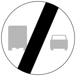 Znak drogowy B-28 - koniec zakazu wyprzedzania przez ciężarówki - 800 mm - folia II generacji