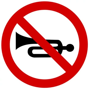 Znak drogowy B-29 - zakaz używania sygnałów dźwiękowych - 1000 mm - folia II generacji