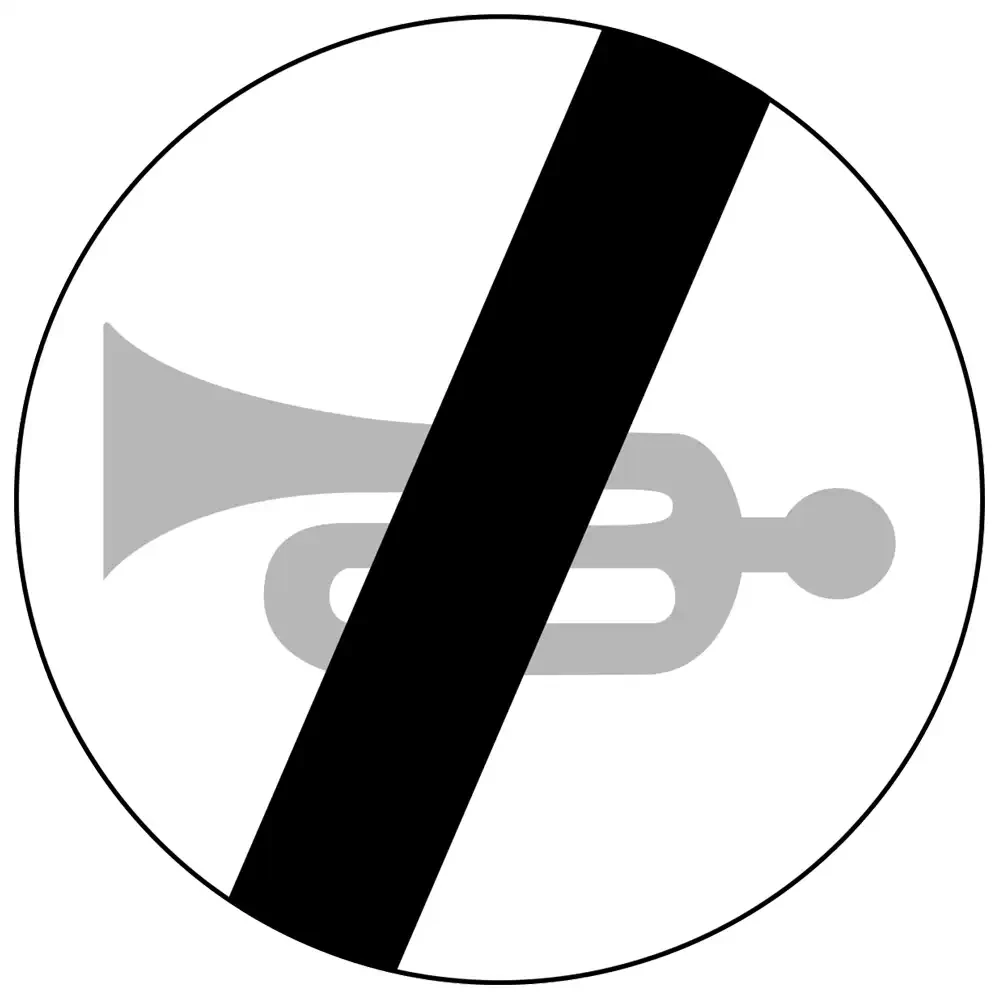 Znak drogowy B-30 - koniec zakazu uzywania sygnalow dzwiekowych - folia II generacji.webp